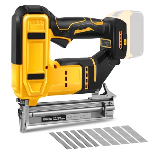 18GA Akku Nagler Set Kompatibel mit Dewalt 20V, 2 in 1 Bürstenlose Nagelpistole/Klammerpistole mit 500 Nägeln und 500 Klammern, für Heimwerker, DIY, Holzbearbeitung (Ohne Akku) von ConBlom