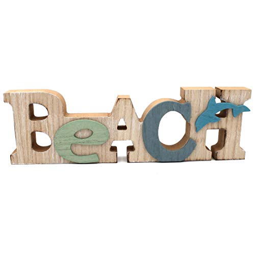 Conc Beach, schöner Schriftzug aus Holz, 32x9,5x3cm, Natur blau, Buchstaben Beach Holiday maritim Conc Beach, schöner Schriftzug aus Holz, 32x9,5x3cm, Natur blau, Buchstaben Beach Holiday maritim von Conc