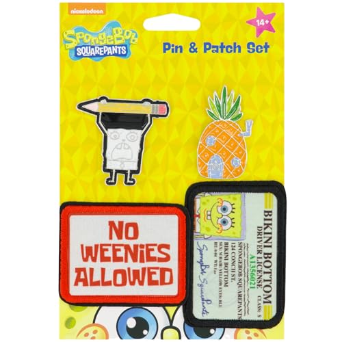 Spongebob Schwammkopf Set 4 Stück Pin und Patch Set Bestickte Applikation für Kleidung Kleid Hüte Jeans Multi Spongebob Schwammkopf Set 4 Stück Pin und Patch Set Bestickte Applikation für Kleidung Kleid Hüte Jeans Multi von Concept One