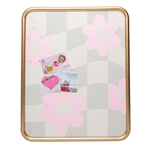 Concept Dekorative Pinnwand aus Leinwand, gerahmt, dekorativer Stoff, Pinnwand mit goldenem Rahmen, Gänseblümchen, karierter Druck, Memoboard für Wand und Schreibtisch, 43,2 x 53,3 cm Concept Dekorative Pinnwand aus Leinwand, gerahmt, dekorativer Stoff, Pinnwand mit goldenem Rahmen, Gänseblümchen, karierter Druck, Memoboard für Wand und Schreibtisch, 43,2 x 53,3 cm von Concepts