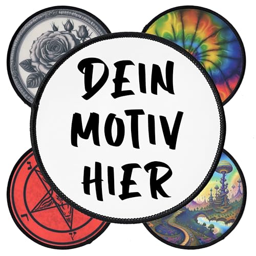 Individuell Kreis Aufnäher 7.6cm - 25cm | Personalisiert mit Wunschmotiv – Bild, Foto, Logo | Selbst gestalten Bedruckt Rund Patch für Kleidung, Jacke & Weste | Custom Iron On Patches (10.2cm) von Concrete Schoolyard