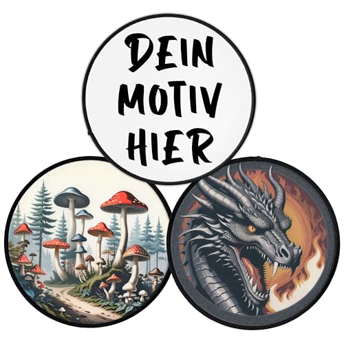 Individuell Kreis Aufnäher 7.6cm - 25cm | Personalisiert mit Wunschmotiv – Bild, Foto, Logo | Selbst gestalten Bedruckt Rund Patch für Kleidung, Jacke & Weste | Custom Iron On Patches (12.7cm) von Concrete Schoolyard
