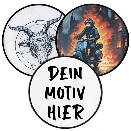 Individuell Kreis Aufnäher 7.6cm - 25cm | Personalisiert mit Wunschmotiv – Bild, Foto, Logo | Selbst gestalten Bedruckt Rund Patch für Kleidung, Jacke & Weste | Custom Iron On Patches (15.2cm) von Concrete Schoolyard