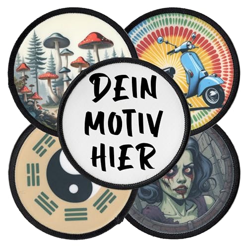 Individuell Kreis Aufnäher 7.6cm - 25cm | Personalisiert mit Wunschmotiv – Bild, Foto, Logo | Selbst gestalten Bedruckt Rund Patch für Kleidung, Jacke & Weste | Custom Iron On Patches (7.6cm) von Concrete Schoolyard