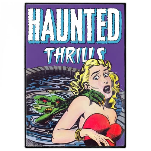 "Haunted Thrills" Rückenaufnäher | Groß 24cm x 34cm Horror Punk Rückenpatch zum Aufbügeln für Jacke & Weste | Metal, Gothic und Alternativem-Stil Aufnäher Patch | 1950er Comic Iron On Backpatch "Haunted Thrills" Rückenaufnäher | Groß 24cm x 34cm Horror Punk Rückenpatch zum Aufbügeln für Jacke & Weste | Metal, Gothic und Alternativem-Stil Aufnäher Patch | 1950er Comic Iron On Backpatch von Concrete Schoolyard