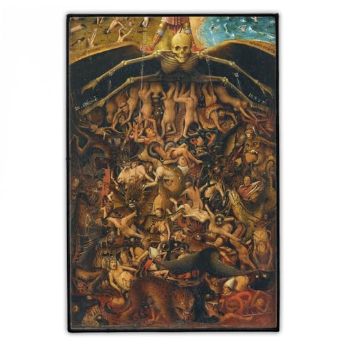 "Kreuzigung und Jüngstes Gericht" Rückenaufnäher | Groß 20cm x 30cm Jan van Eyck Rückenpatch zum Aufbügeln für Jacke & Weste | Gothic Kunst Metal Rock Kutte Aufnäher Patch | Iron On Backpatch von Concrete Schoolyard