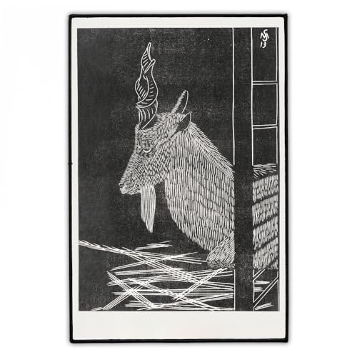 Groß Rückenaufnäher 20cm x 30cm "Teuflische Ziege" | Samuel Jessurun Backpatch zum Aufbügeln für Jacke & Weste | Alternative Metal, Gothic & Grunge Stile Kunst Aufnäher Patch | von Concrete Schoolyard von Concrete Schoolyard