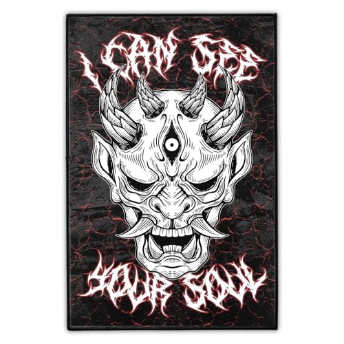 "I Can See Your Soul" Groß Rückenaufnäher 20cm x 30cm | Metal Backpatch zum Aufbügeln für Jacke & Weste | Alternative Grunge & Hardcore Aufnäher | Hergestellt in Berlin von Concrete Schoolyard von Concrete Schoolyard