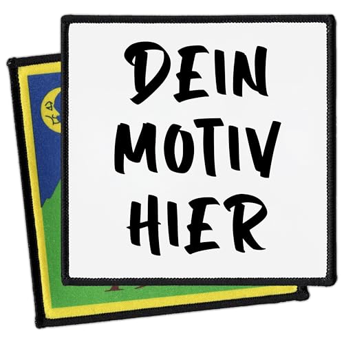Individuell 7.6cm – 25cm Quadrat Aufnäher | Personalisiert mit Wunschmotiv – Bild, Foto oder Logo | Selbst gestalten Patch für Kleidung & Jacke | Hochwertiger Bedruckt Custom Iron On Patches (10.2cm) von Concrete Schoolyard