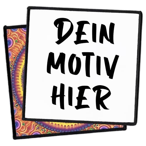 Individuell 7.6cm – 25cm Quadrat Aufnäher | Personalisiert mit Wunschmotiv – Bild, Foto oder Logo | Selbst gestalten Patch für Kleidung & Jacke | Hochwertiger Bedruckt Custom Iron On Patches (12.7cm) von Concrete Schoolyard