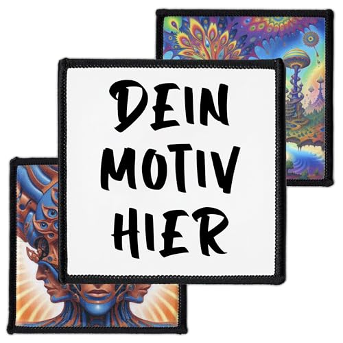 Individueller Aufnäher 7.6cm Quadrat | Personalisiert mit Wunschmotiv – Bild, Foto oder Logo | Hochwertiger Druck auf recyceltem Polyester | Selbst gestalten Custom Patch für Kleidung & Jacke von Concrete Schoolyard