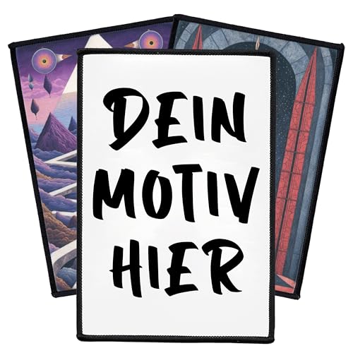 Individuell 5cm bis 20cm Rechteck Aufnäher | Personalisiert mit Wunschmotiv – Bild, Foto, Logo | Selbst gestalten Patch für Kleidung & Jacke | Custom Bedruckt Iron On Patches (10.2cm x 15.2cm) von Concrete Schoolyard