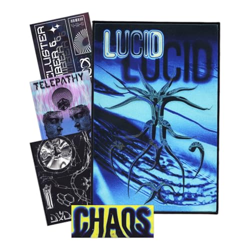"Lucid" 5er Y2K Patch-Pack Rückenaufnäher | Groß 20cm x 30cm Cyber Rückenpatch zum Aufbügeln für Jacke | Retro Futurism/Brutalism Aufnäher Patch | Large Iron On Backpatch von Concrete Schoolyard "Lucid" 5er Y2K Patch-Pack Rückenaufnäher | Groß 20cm x 30cm Cyber Rückenpatch zum Aufbügeln für Jacke | Retro Futurism/Brutalism Aufnäher Patch | Large Iron On Backpatch von Concrete Schoolyard von Concrete Schoolyard