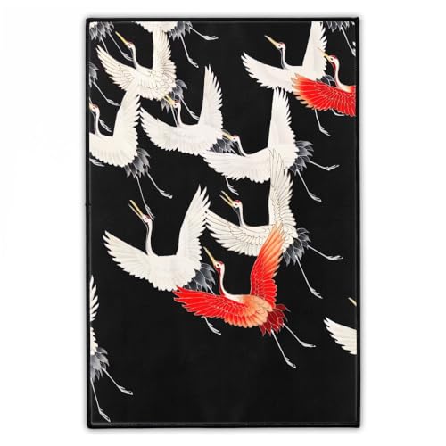 "Myriade von Kranichen" Rückenaufnäher 20cm x 30cm | Groß Japanische Vogel Backpatch zum Aufbügeln für Jacke & Weste | Japanese Bird Aufnäher Back Patch | Hergestellt in Berlin von Concrete Schoolyard von Concrete Schoolyard