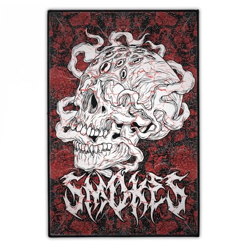 "Smokes" Groß Rückenaufnäher 20cm x 30cm | Metal Backpatch zum Aufbügeln für Jacke & Weste | Alternative Gothic, Grunge & Hardcore Aufnäher Patches | Hergestellt in Berlin von Concrete Schoolyard von Concrete Schoolyard