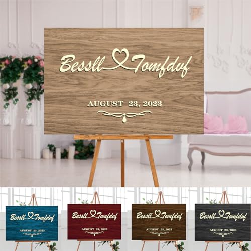 Personalisiertes Holzschild für Hochzeit, Willkommensschild, individueller Name, Datum, Hochzeitsposter, Tafel, rustikale Hochzeitszeremonie, Empfangsschild für Hochzeit, Eingang, Garten, Bankett, Personalisiertes Holzschild für Hochzeit, Willkommensschild, individueller Name, Datum, Hochzeitsposter, Tafel, rustikale Hochzeitszeremonie, Empfangsschild für Hochzeit, Eingang, Garten, Bankett, von Condlin