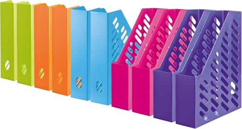Conipa® - 10 Stück Stehsammler & Stehordner (DIN A4 75x245x315mm) Kunststoff (stehend) - Standordner & Briefablage für Schreibtisch - Zeitschriftenhalter & Ablagefächer - Papier-Ablage Organizer von Conipa