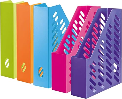 Conipa® - 5 Stück Stehsammler & Stehordner (DIN A4 75x245x315mm) Kunststoff (stehend) - Standordner & Briefablage für Schreibtisch - Zeitschriftenhalter & Ablagefächer - Papier-Ablage Organizer von Conipa