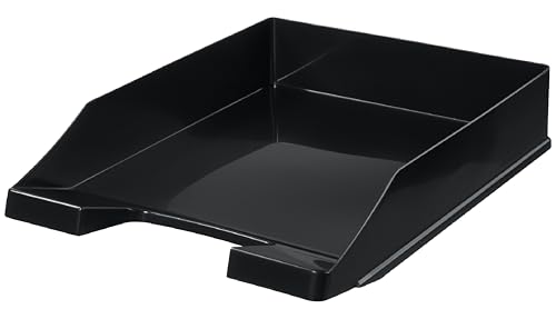 Conipa® - 20 Stück Briefablage DIN A4 Schwarz (stapelbar) - Ablagefächer & Dokumentenablage für Schreibtisch - Ablageboxen & Bürobedarf für Briefe & Dokumente - Papier-Ablage Organizer (Büro-Artikel) von Conipa