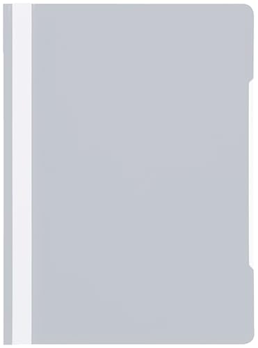Conipa® 25 x Schnellhefter Grau DIN A4 (Set) mit Beschriftungsfeld PP-Kunststoff (Plastik) - Hefter & Mappe für Schule & Büro (stabil) - Heft-Mappen Organisation (PVC-frei) transparentes Deckblatt von Conipa