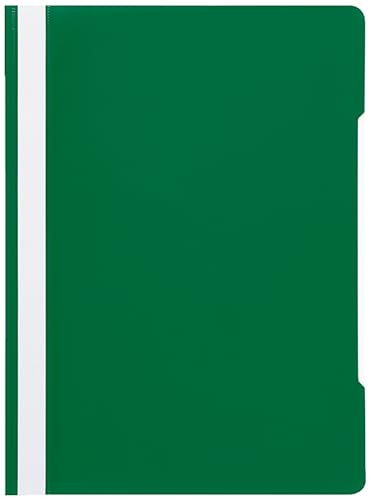 Conipa® 25 x Schnellhefter Grün DIN A4 (Set) mit Beschriftungsfeld PP-Kunststoff (Plastik) - Hefter & Mappe für Schule & Büro (stabil) - Heft-Mappen Organisation (PVC-frei) transparentes Deckblatt von Conipa