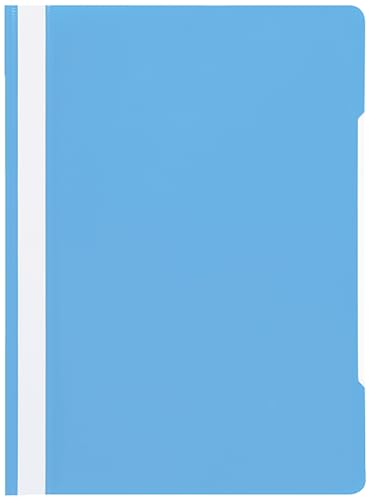 Conipa® 25 x Schnellhefter Hellblau DIN A4 (Set) mit Beschriftungsfeld PP-Kunststoff (Plastik) - Hefter & Mappe für Schule & Büro (stabil) - Heft-Mappen Organisation (PVC-frei) transparentes Deckblatt von Conipa