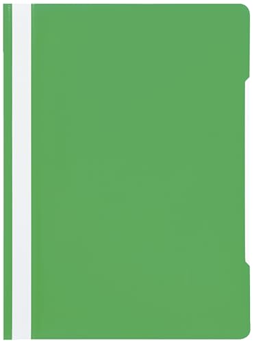Conipa Schnellhefter A4 mit Beschriftungsfeld, PP Kunststoff Standard Hefter PVC-frei, Transparente Decke, Heft für Schule, Büro (Schule und Beruf, Hellgrün, 25 Hefter) von Conipa