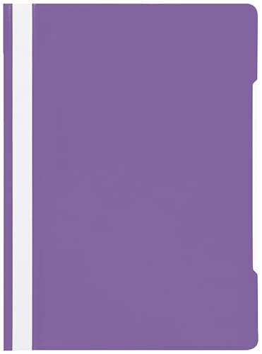 Conipa Schnellhefter A4 mit Beschriftungsfeld, PP Kunststoff Standard Hefter PVC-frei, Transparente Decke, Heft für Schule, Büro (Schule und Beruf, Lila, 25 Hefter) von Conipa