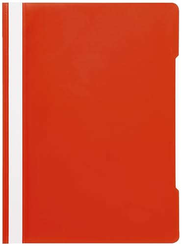 Conipa Schnellhefter A4 mit Beschriftungsfeld, PP Kunststoff Standard Hefter PVC-frei, Transparente Decke, Heft für Schule, Büro (Schule und Beruf, Rot, 25 Hefter) von Conipa