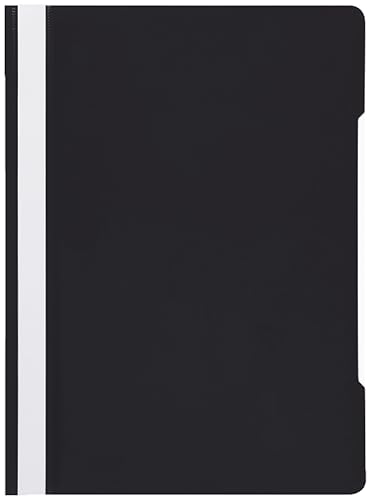 Conipa Schnellhefter A4 mit Beschriftungsfeld, PP Kunststoff Standard Hefter PVC-frei, Transparente Decke, Heft für Schule, Büro (Schule und Beruf, Schwarz, 25 Hefter) von Conipa