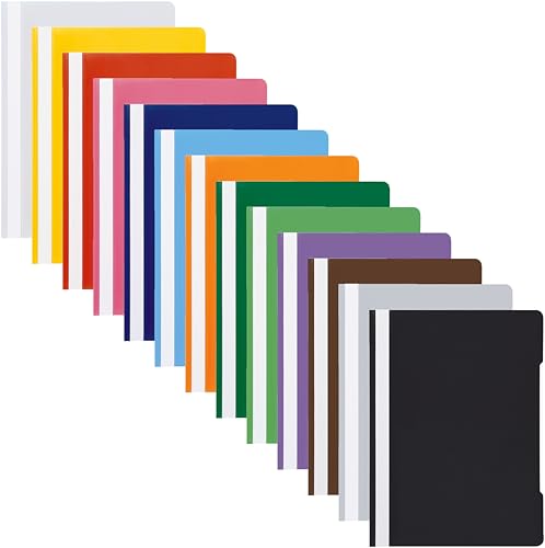 Conipa® 13 x Schnellhefter verschiedene Farben (Set) DIN A4 mit Beschriftungsfeld PP-Kunststoff (Plastik) - Hefter & Mappe Schule & Büro - Heft-Mappen Organisation (PVC-frei) transparentes Deckblatt von Conipa