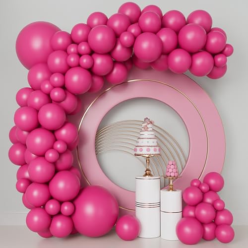 140pcs Hot Pink Balloons Garland Arch Kit 5/10/12/18 Different Size Matte Latex for Baby Shower Valentine's Day Birthday Anniversary Party Decorations 140pcs Hot Pink Balloons Garland Arch Kit 5/10/12/18 Different Size Matte Latex for Baby Shower Valentine's Day Birthday Anniversary Party Decorations von Conleke