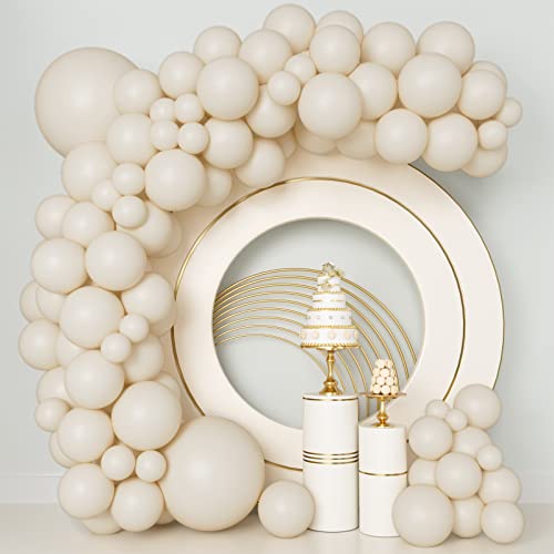 Sandweiße Luftballons, 140 Stück, beige, Ballonbogen-Girlande, Kit 5/10/12/18 Zoll, verschiedene Größen, cremefarbene Ballons für Abschlussfeier, Babyparty, Hochzeit, Geburtstag, Party, Jahrestag, Sandweiße Luftballons, 140 Stück, beige, Ballonbogen-Girlande, Kit 5/10/12/18 Zoll, verschiedene Größen, cremefarbene Ballons für Abschlussfeier, Babyparty, Hochzeit, Geburtstag, Party, Jahrestag, von Conleke