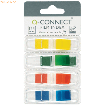 Connect Haftstreifen Index 12.5x43mm farbig sortiert VE=4x36 Blatt von Connect