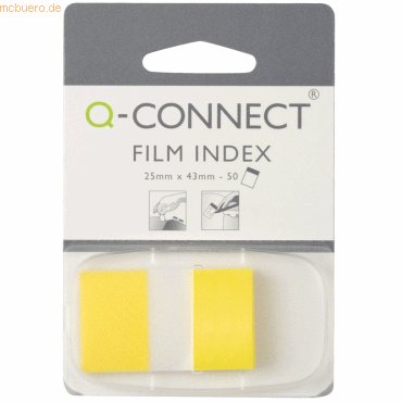 Connect Haftstreifen Index 25x43mm 50 Blatt im Spender gelb von Connect