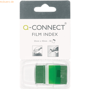 Connect Haftstreifen Index 25x43mm 50 Blatt im Spender grün von Connect