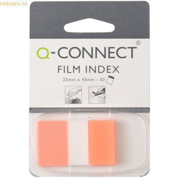 Connect Haftstreifen Index 25x43mm 50 Blatt im Spender orange von Connect