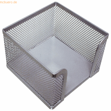 Connect Zettelbox Metall 9,8x8x9,8cm silber leer von Connect