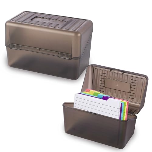 Karteikarten Box,Lernkarteibox Karteikasten für 800 Karten A7 A8,2 Karteikartenbox （Grau） von Connextion