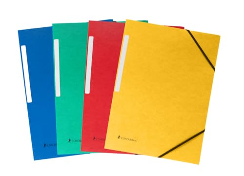 CONQUÉRANT 10 Stück Mappen mit 3 Klappen, A4, mit Gummiband, Deckblatt aus Recyclingkarte, verschiedene Farben CONQUÉRANT 10 Stück Mappen mit 3 Klappen, A4, mit Gummiband, Deckblatt aus Recyclingkarte, verschiedene Farben von Conquerant