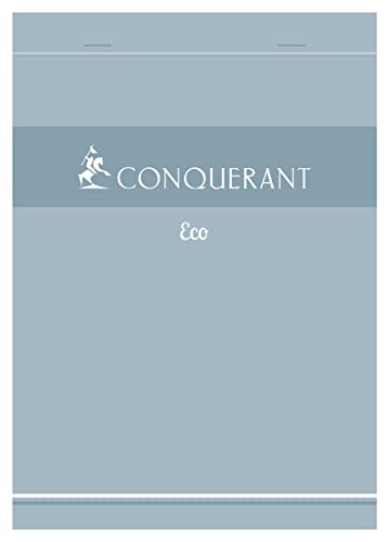 Conquérant 40 Notizblöcke Eco A5, kleine Karos, 5 mm, 200 Seiten, geheftet, Kopfbedeckung, blaue Karte von Conquérant