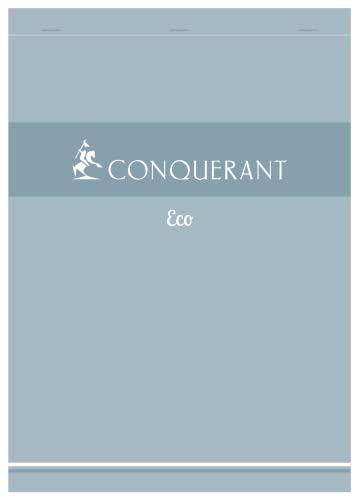 Conquérant Notizblock, A4, klein, kariert, 5 mm, 200 Seiten, Heftklammert, mit blauem Deckel, 20 Stück von Conquérant