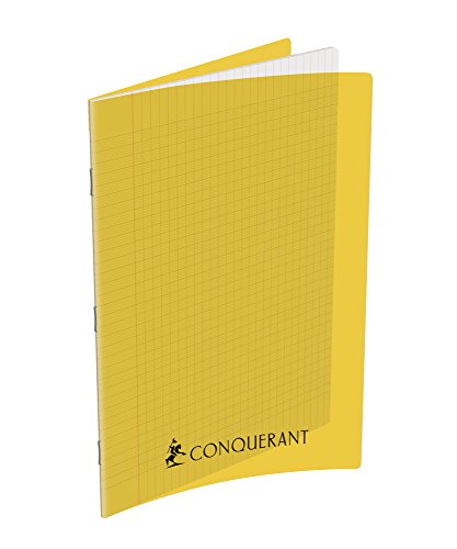 Eroberer 400089820 Notizbuch Heft A4 Umschlag, große Karos 192 Seiten, gelb von Conquérant