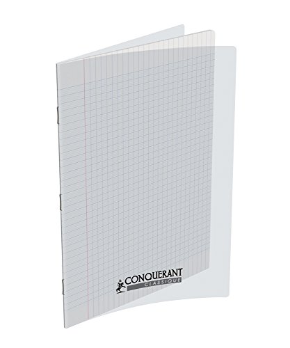 Eroberer 400089844 Notizbuch Heft A4 Umschlag, große Karos 140 Seiten farblos von Conquerant
