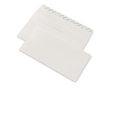 Conqueror CX22 Briefumschläge DL (120 g/m², Smooth, Diamond White, ohne Fenster, mit Haftklebestreifen, 110 x 220 mm) – Hochwertige Umschläge für Geschäftskorrespondenz & stilvolle Briefe, 500 Stück von Conqueror