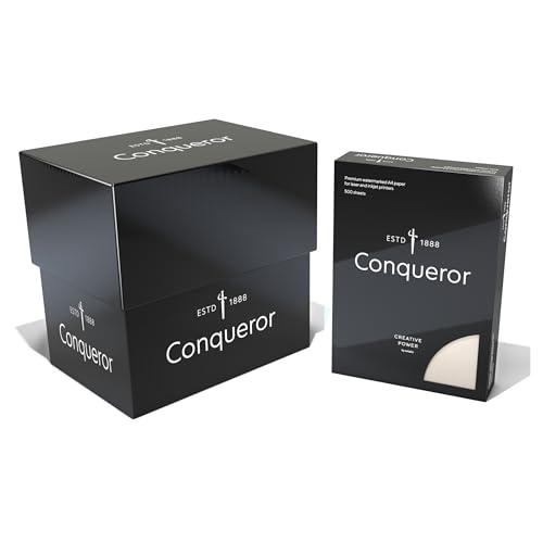 Conqueror Wove Briefpapier DIN A4 (90 g/m², Glatt, High White, mit Wasserzeichen) – Premium Feinstpapier für Geschäftsbriefe, hochwertige Dokumente & exklusive Korrespondenz, 2500 Blatt von Conqueror