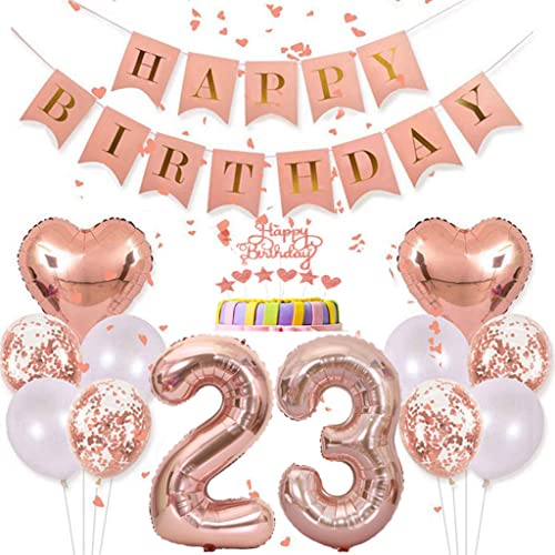 Conruich Deko 23. Geburtstag Frau, Rosegold Tortendeko Geburtstag 23 Jahre Mann, Geburtstagsdeko 23 Jahre, Rosegold Ballon 23 Geburtstags Mädchen, Happy Birthday Banner Deko 23 Geburtstags Frauen Conruich Deko 23. Geburtstag Frau, Rosegold Tortendeko Geburtstag 23 Jahre Mann, Geburtstagsdeko 23 Jahre, Rosegold Ballon 23 Geburtstags Mädchen, Happy Birthday Banner Deko 23 Geburtstags Frauen von Conruich