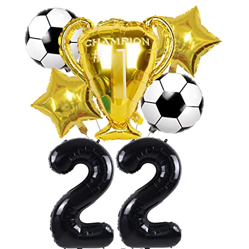 Conruich Fußball Luftballons Geburtstag 22 Jahre Junge, Luftballons Geburtstagsdeko 22 Jahre Jungen, Riesen Folienballon Zahl 22 Schwarz, Fussball Ballon 22. Geburtstag Party Dekoration Conruich Fußball Luftballons Geburtstag 22 Jahre Junge, Luftballons Geburtstagsdeko 22 Jahre Jungen, Riesen Folienballon Zahl 22 Schwarz, Fussball Ballon 22. Geburtstag Party Dekoration von Conruich