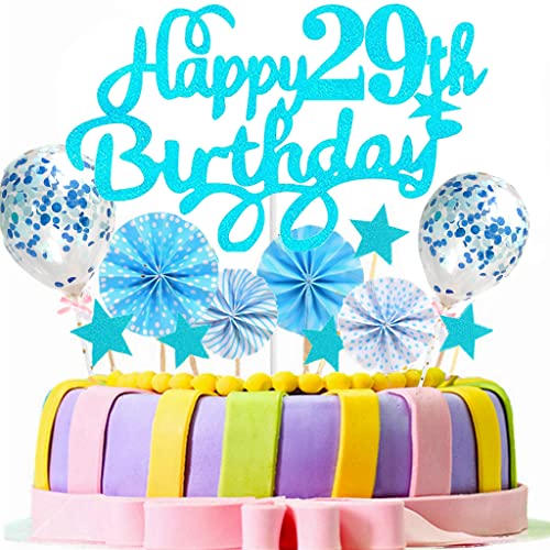 Conruich Tortendeko 29 Geburtstag Frau Mann, Kuchen Topper Happy 29th Birthday, Kuchendeko 29. Geburtstag Männer, Cake Topper Geburtstag Ballon Konfetti für Geburtstagstorte Deko 29 Jahre Frauen Conruich Tortendeko 29 Geburtstag Frau Mann, Kuchen Topper Happy 29th Birthday, Kuchendeko 29. Geburtstag Männer, Cake Topper Geburtstag Ballon Konfetti für Geburtstagstorte Deko 29 Jahre Frauen von Conruich