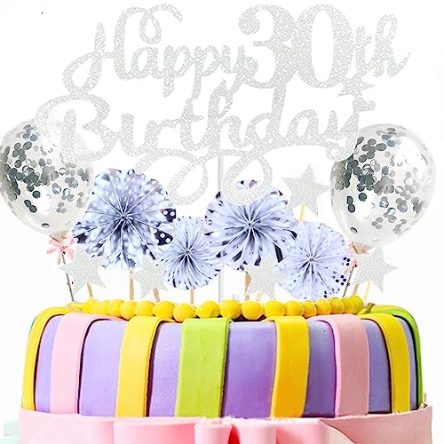 Conruich Tortendeko 30. Geburtstag Frau Mann, Kuchen Topper Happy 30th Birthday, Kuchendeko 30. Geburtstag Männer, Cake Topper Geburtstag Ballon Konfetti für Geburtstagstorte Deko 30 Jahre Frauen Conruich Tortendeko 30. Geburtstag Frau Mann, Kuchen Topper Happy 30th Birthday, Kuchendeko 30. Geburtstag Männer, Cake Topper Geburtstag Ballon Konfetti für Geburtstagstorte Deko 30 Jahre Frauen von Conruich